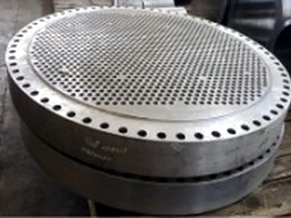 Forged and drilled tube sheet for heat exchanger