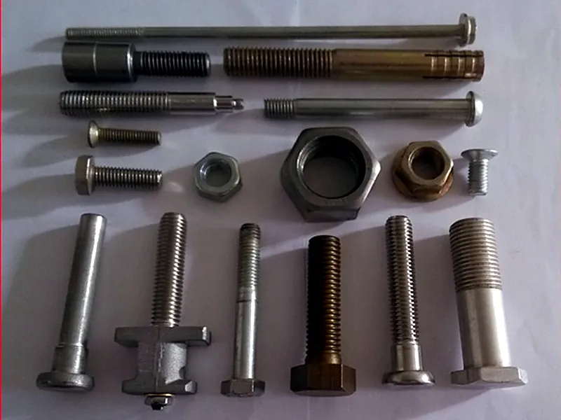 Assorted stud bolts, hex bolts and nuts